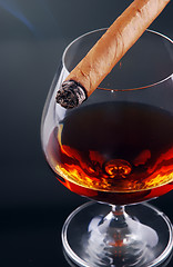 Image showing Glass of cognac 