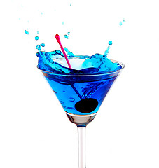 Image showing blue cocktail splashing