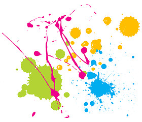 Image showing color paint splashes