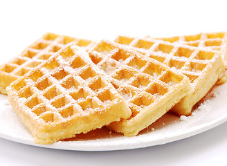 Image showing freshly baked waffles