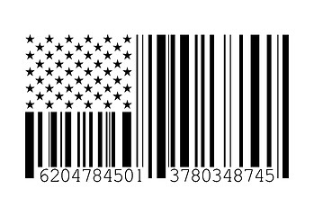 Image showing Barcode American flag