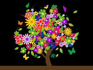 Image showing Colorful tree with flowers 