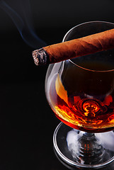 Image showing Glass of cognac 