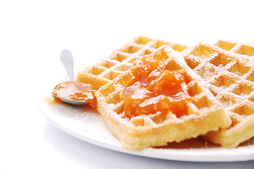 Image showing freshly baked waffles 