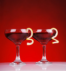 Image showing Photo of two Cosmopolitan cocktails 