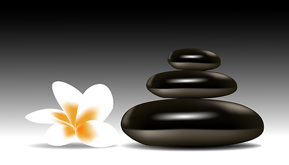 Image showing spa stones with flower