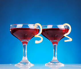 Image showing Photo of two Cosmopolitan cocktails 