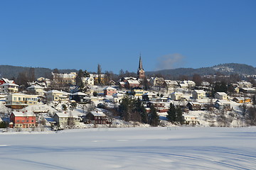 Image showing Lillehammer seen from the lake