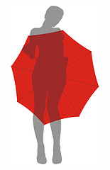 Image showing Girl under umbrella