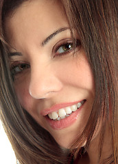 Image showing Smiling female face closeup