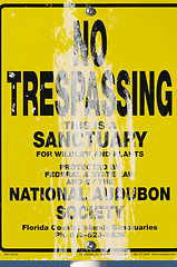 Image showing National Audubon Society No Trespassing