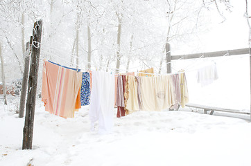 Image showing Laundry on clothesline