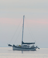 Image showing Classic traditional cutter rigged sailboat