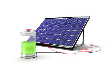 Image showing Solar panel and battery