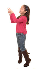 Image showing Girl pointing up.