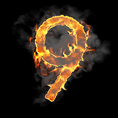 Image showing Burning and flame font 9 numeral