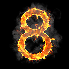 Image showing Burning and flame font 8 numeral