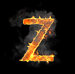 Image showing Burning and flame font Z letter