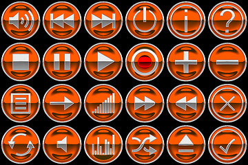 Image showing Round orange Control panel buttons