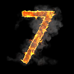 Image showing Burning and flame font 7 numeral