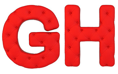 Image showing Luxury red leather font G H letters