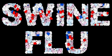 Image showing Swine flu: pills and drugs shape