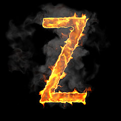 Image showing Burning and flame font Z letter 