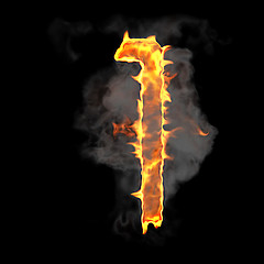 Image showing Burning and flame font 1 numeral