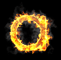 Image showing Burning and flame font A letter