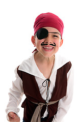 Image showing Happy boy pirate costume