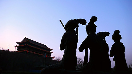 Image showing Night scenes of Xian,China