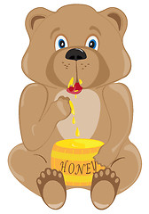 Image showing Baby Bear Eating Honey