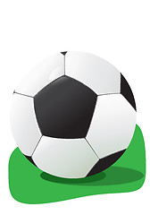 Image showing Football in a grass