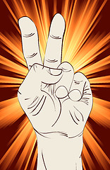 Image showing Victory hand sign