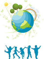 Image showing Kids and planet