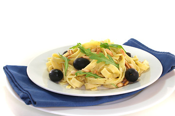 Image showing Pasta with pesto