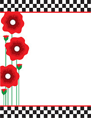 Image showing Poppies and Checks