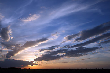 Image showing Cloudy sunset