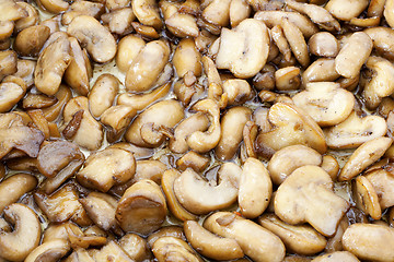 Image showing Fried mushrooms in oil