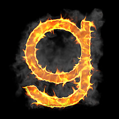 Image showing Burning and flame font G letter 