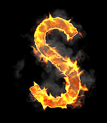 Image showing Burning and flame font S letter