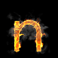 Image showing Burning and flame font N letter