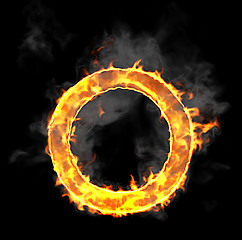 Image showing Burning and flame font O letter 