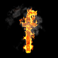 Image showing Burning and flame font F letter