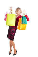 Image showing Beautiful woman with shopping bags