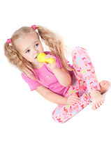 Image showing Little cute girl in studio