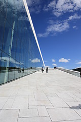 Image showing Up into the blue - Oslo Opera House roof