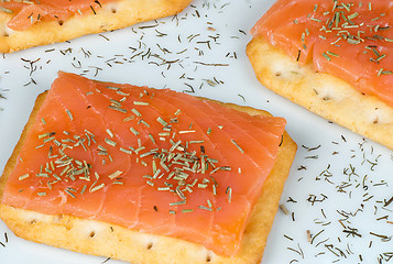 Image showing Salmon canapes