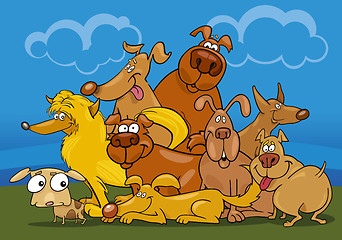 Image showing cartoon dogs group