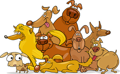 Image showing cartoon dogs group